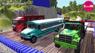 Trucks Cars vs Massive Speed Bumps Beamng RST Games#411