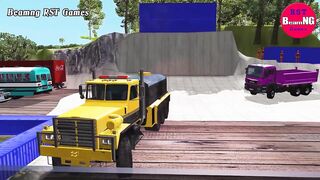 Trucks Cars vs Massive Speed Bumps Beamng RST Games#411