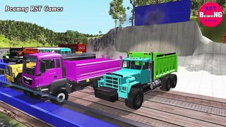 Trucks Cars vs Massive Speed Bumps Beamng RST Games#411