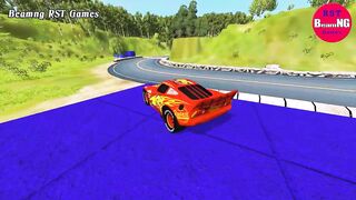 Trucks Cars vs Massive Speed Bumps Beamng RST Games#411