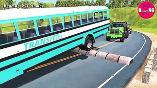 Trucks Cars vs Massive Speed Bumps Beamng RST Games#411