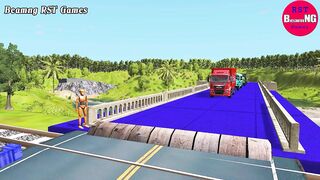 Trucks Cars vs Massive Speed Bumps Beamng RST Games#411