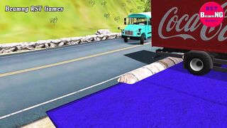 Trucks Cars vs Massive Speed Bumps Beamng RST Games#411