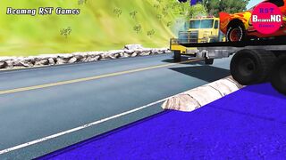 Trucks Cars vs Massive Speed Bumps Beamng RST Games#411