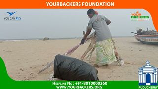 PY - 19th Dec 2022 Remove plastics from the seashore - Beach Cleanup drive by Yourbackers Puducherry