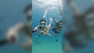 Deep Underwater Girl Swimming | Bikini Girls Swimming In Underwater 123 | Underwater Official 10M