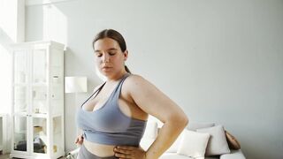 Woman Doing Stretching at HOME