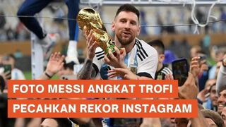 Foto Lionel Messi Angkat Trofi Pecahkan Rekor di Instagram