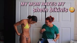 my HISPANIC mom rates my VERY cheeky shein bikinis