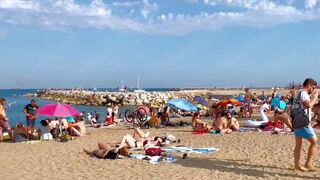 Barcelona beach walk ????????beach Somorrostro ????????