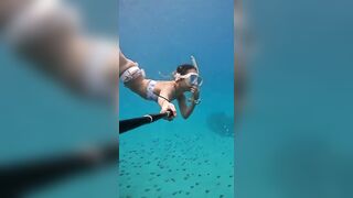 Deep Underwater Girl Swimming | Bikini Girls Swimming In Underwater 128 | Underwater Official 10M