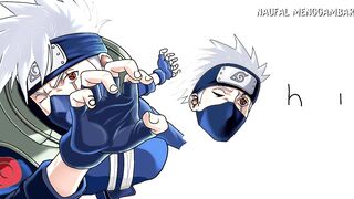 Drawing KAKASHI HATAKE From His Name In NARUTO Anime