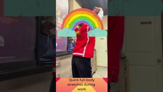 Quick standing daily full-body stretching at work