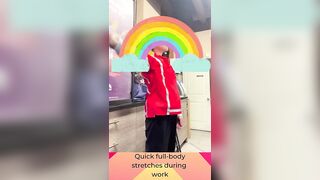 Quick standing daily full-body stretching at work