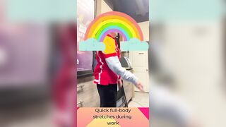 Quick standing daily full-body stretching at work