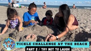 Tickle Challenge at the beach part 02 / try not to laugh / The Hupp Crew USA