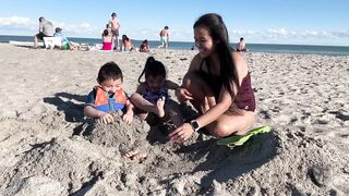 Tickle Challenge at the beach part 02 / try not to laugh / The Hupp Crew USA