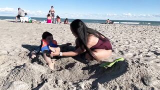 Tickle Challenge at the beach part 02 / try not to laugh / The Hupp Crew USA