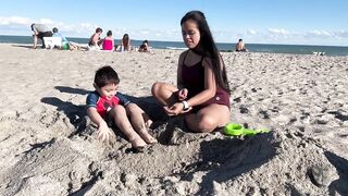 Tickle Challenge at the beach part 02 / try not to laugh / The Hupp Crew USA