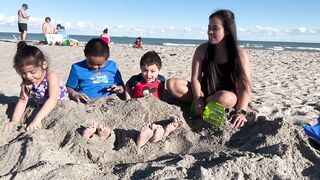 Tickle Challenge at the beach part 02 / try not to laugh / The Hupp Crew USA