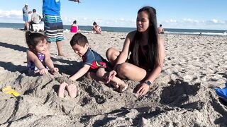 Tickle Challenge at the beach part 02 / try not to laugh / The Hupp Crew USA