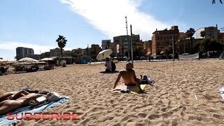 top beaches of barcelona, spain beach walk,4k beach, hot beach #monatravelvlogs #eastwestvlogs