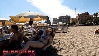 top beaches of barcelona, spain beach walk,4k beach, hot beach #monatravelvlogs #eastwestvlogs