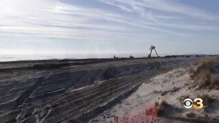 Crews at work replenishing Ocean City, NJ beach