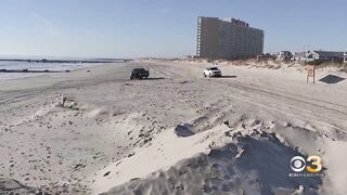 Crews at work replenishing Ocean City, NJ beach