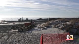 Crews at work replenishing Ocean City, NJ beach