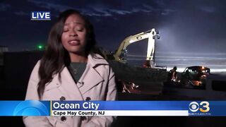 Crews at work replenishing Ocean City, NJ beach