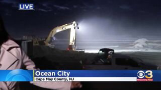 Crews at work replenishing Ocean City, NJ beach