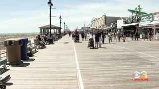 Crews at work replenishing Ocean City, NJ beach