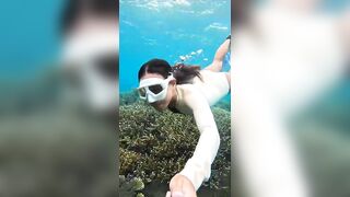 Deep Underwater Girl Swimming | Bikini Girls Swimming In Underwater 139 | Underwater Official 10M