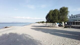 Marmari Beach in winter on the island of Kos in Greece (4κ)