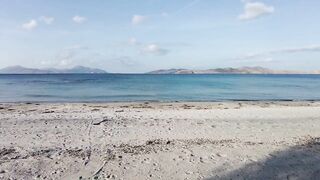 Marmari Beach in winter on the island of Kos in Greece (4κ)