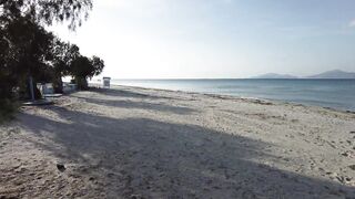 Marmari Beach in winter on the island of Kos in Greece (4κ)