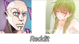 Anime vs Reddit (the rock reaction meme)