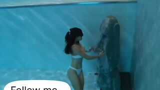 Deep Underwater Girl Swimming | Bikini Girls Swimming In Underwater 151 | Underwater Official 10M