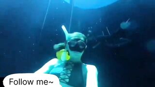 Deep Underwater Girl Swimming | Bikini Girls Swimming In Underwater 151 | Underwater Official 10M