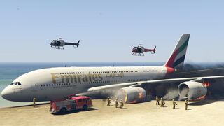 Emirates Airbus A380 Emergency Landing without Landing Gear at Beach - GTA 5