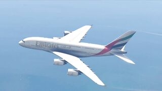 Emirates Airbus A380 Emergency Landing without Landing Gear at Beach - GTA 5