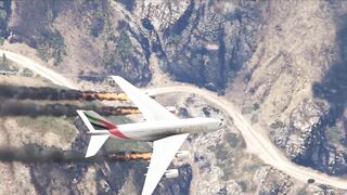 Emirates Airbus A380 Emergency Landing without Landing Gear at Beach - GTA 5