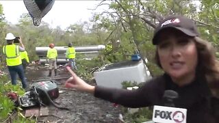 Helicopter used to remove boats from mangroves on Fort Myers Beach