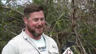 Helicopter used to remove boats from mangroves on Fort Myers Beach