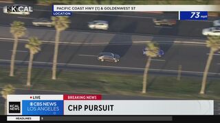 Pursuit suspect fleeing from police in Huntington Beach