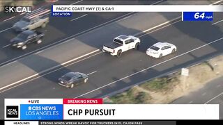 Pursuit suspect fleeing from police in Huntington Beach