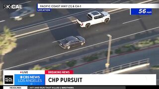 Pursuit suspect fleeing from police in Huntington Beach