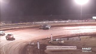 Boom Briggs Goes For a Wild Ride During Lucas Oil Late Models Heat Race at Golden Isles