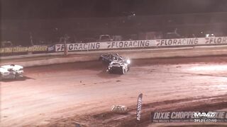 Boom Briggs Goes For a Wild Ride During Lucas Oil Late Models Heat Race at Golden Isles